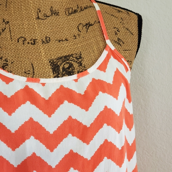 P.S. KATE Orange  white chevron Graphics And tassels Lg. - Picture 2 of 7